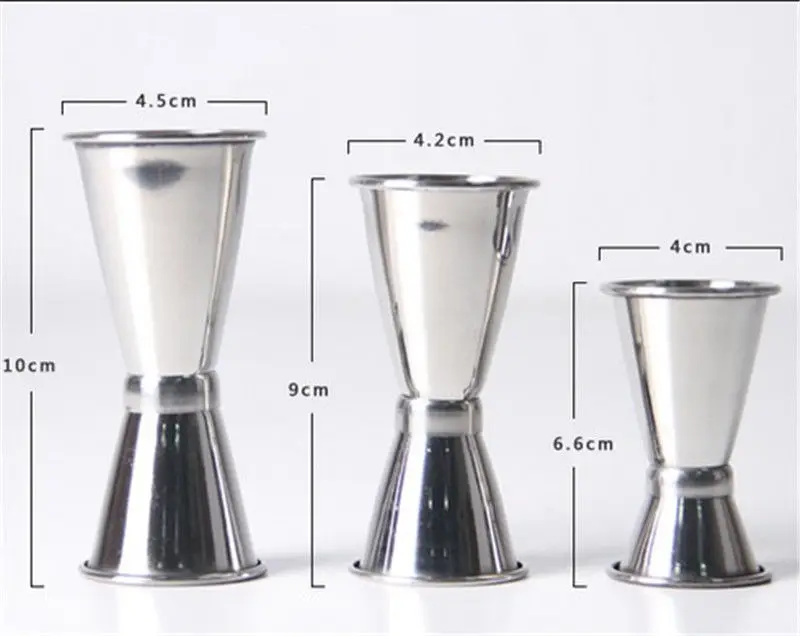 3 sizes for choice jigger single double shot cocktail wine short