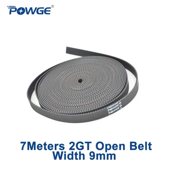 

POWGE 7Meters 2MGT 2GT open synchronous Timing belt width 9mm Rubber 2M GT2 2GT-9mm Small backlash Linear Motion 3D Printer