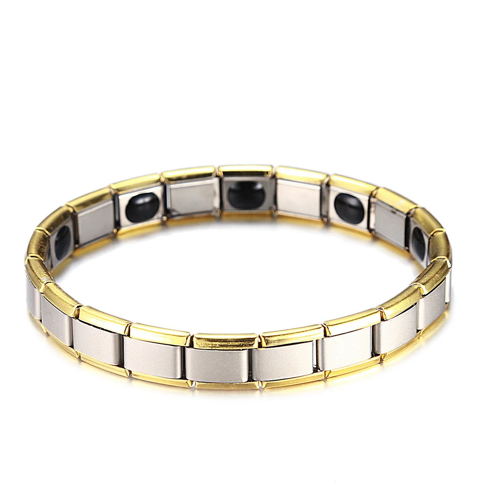 

Magnetic Hematite Copper Bracelet Men's Health Bracelets Buckle Clasp Therapy Man Bangles Health Care Jewelry Gold Silver Plated