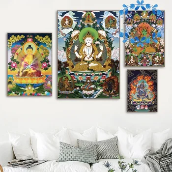 

Buddha India Chinese Religion Deity Abstract Art Canvas Poster Wall Picture for Room No Frame