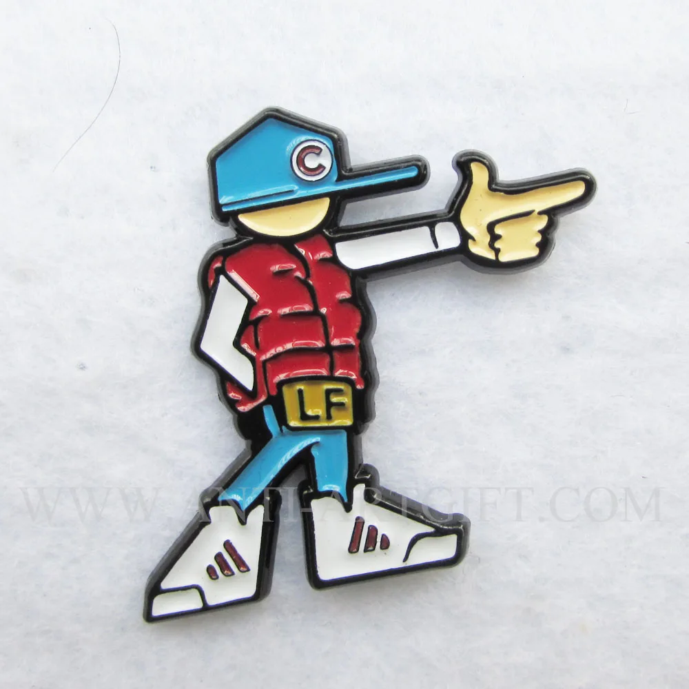 

Custom soft enamel 1.25" brooch pins cool boy for sports badges white shoes red blue color hat pins NO MOQ