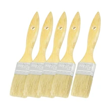 Высокое качество краски для мебели 1," Широкая щетина волосы с деревянной ручкой кисти для краски 5 шт