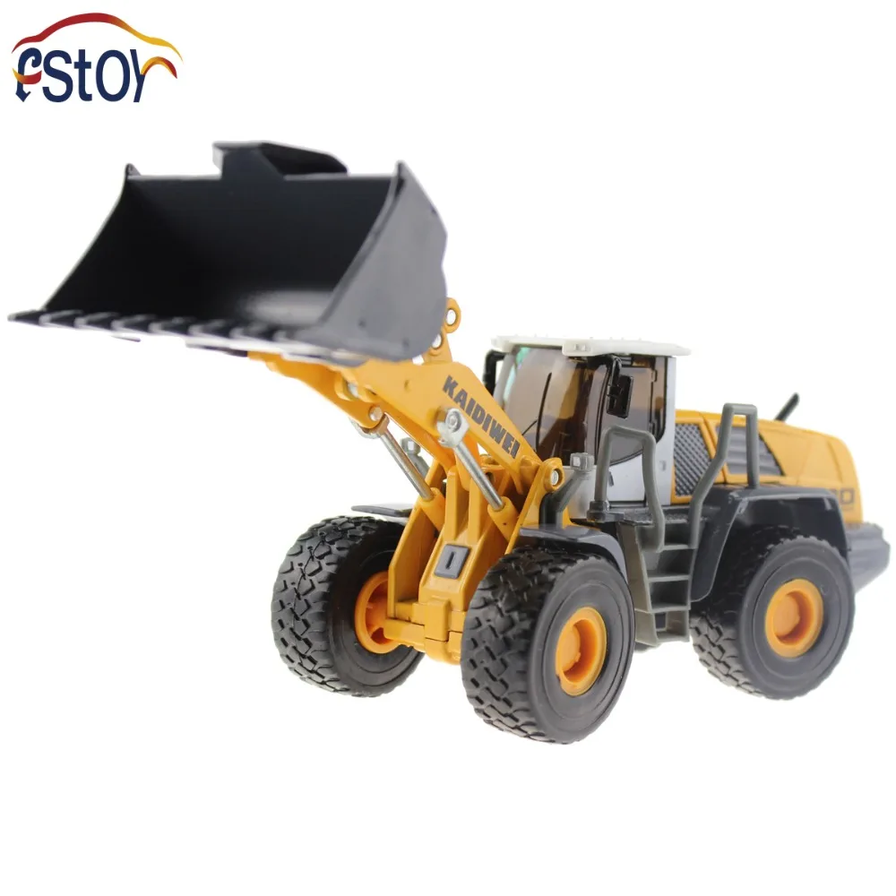 

Alloy Diecast Shovel Loader Toy Bulldozer Truck Model 1:50 4 Wheel large Liftfork Engineering Truck Collection Toys
