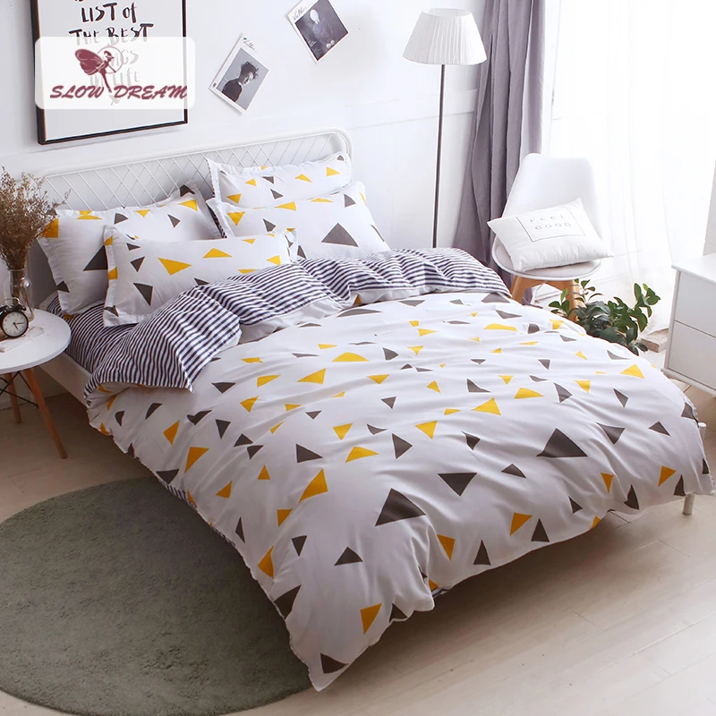 SlowDream Fashion Bedding Set Bedspread+Bed Sheet+Pillowcase 3/4PCS Bed Linen Euro Nordic Style Double Queen Duvet Cover | Дом и сад