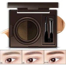 Бровей Тени для век торт Макияж 2 Цвет Водонепроницаемый для бровей Косметическая пудра Тени для век Eye Brow Палитры+ Кисточки бровей Enhancer