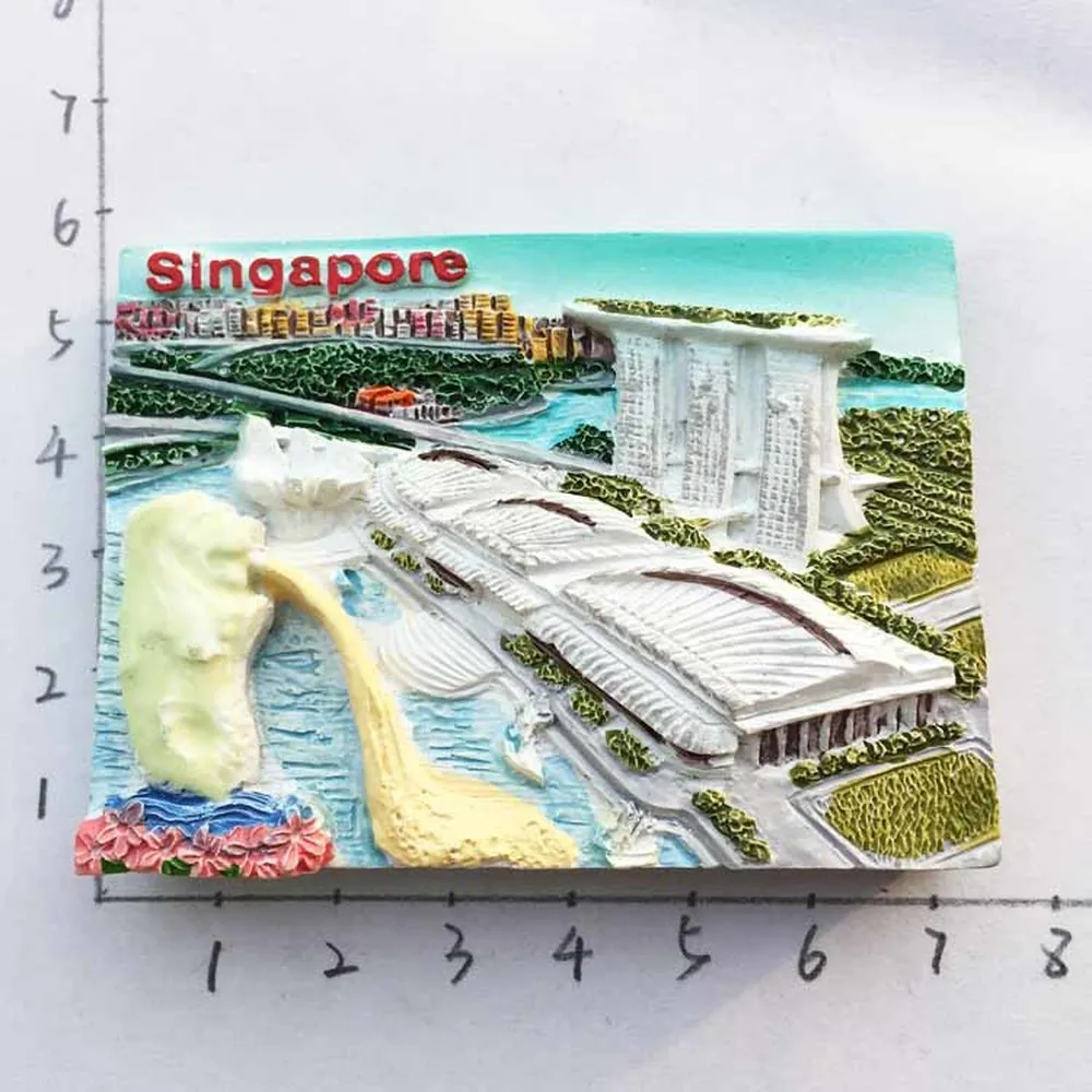 Туристический сувенир сингапур Merlion Park Sentosa Marina Bay магнит на холодильник 3D ручная