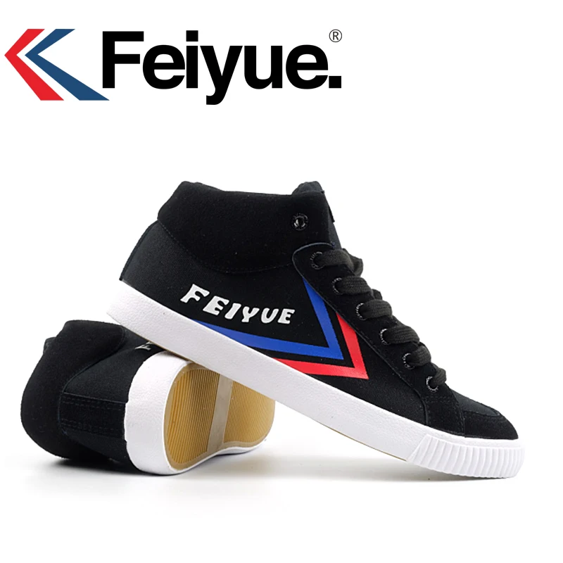 Feiyue высокие черные кроссовки Knight Классическая обувь боевых искусств занятий тхэквондо ушу и рисунком «кунг-фу»; мягкая удобная обувь