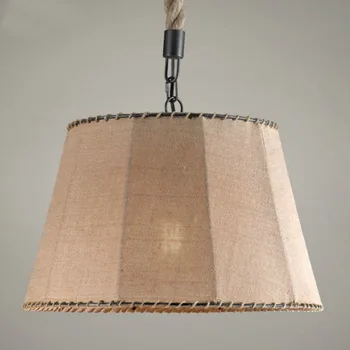 

vintage loft linen cover pendant light bedroom dining room study staircase bar lamp