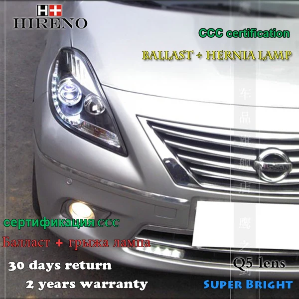 

Hireno High power Car styling Assembly for 2010-2013 Nissan Versa sunny LED Headlight DRL Lens Double Beam HID Xenon 2pcs