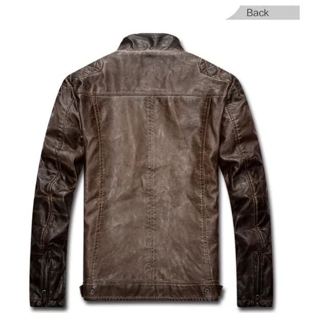 Винтажная мотоциклетная куртка, Мужская Дизайнерская повседневная мужская куртка со стоячим воротником, модная мужская куртка, натуральная куртка, куртка из бычьей кожи