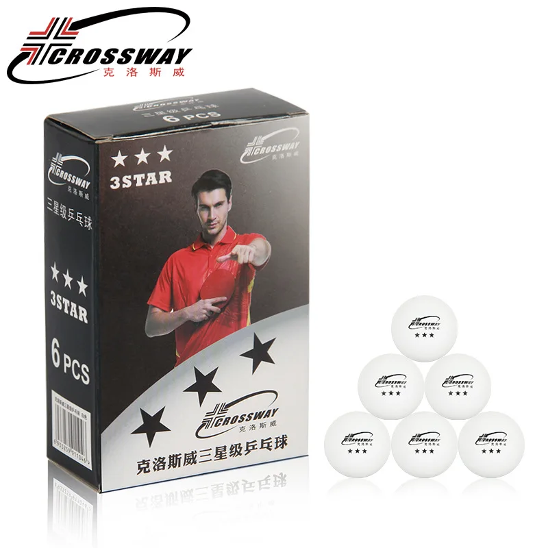 مفرق 6 بينغ بونغ كرات قطعة/صندوق 3-Star سلس 40 + البولي البلاستيك الأبيض أورانج المهنية تنس الطاولة كرات المواد