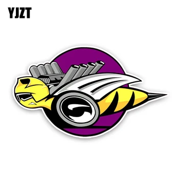 

YJZT 14.5CM8.5CM Fashion Lovely Cartoon Hornets Colored PVC Car Sticker Graphic C1-5184