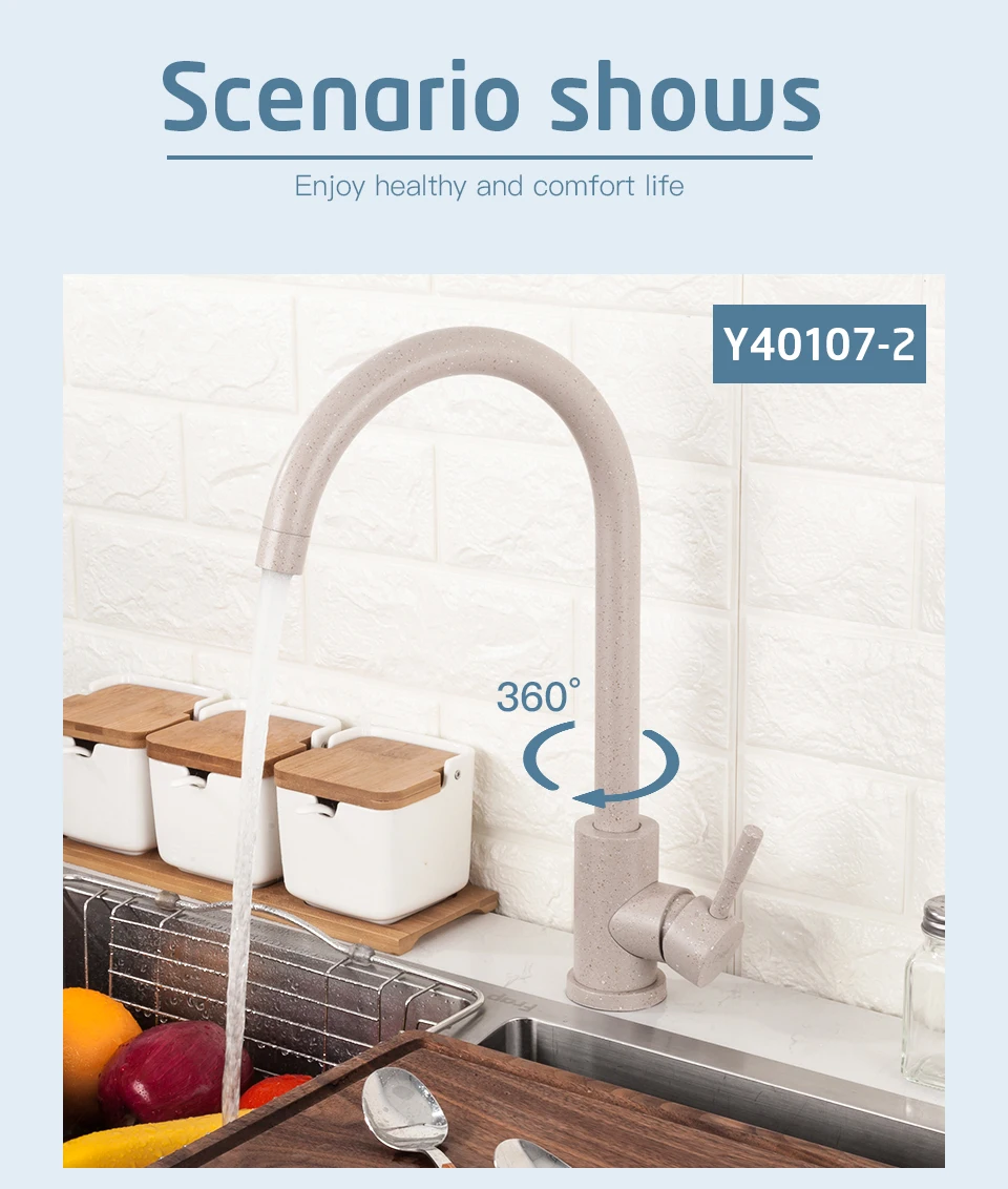 Frap Black Kitchen Faucet Stainless Steel 360 Rotate Hot & Cold Water Mixer Faucet for Kitchen Torneira Cozinha Y40107-2/3