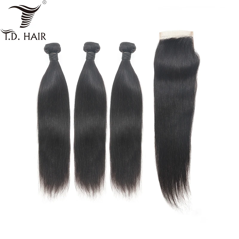 

Grade 8A Brazilian Hair Weave Bundles With 4*4 Closure Straight Bundles With Closure Human Hair Bundles With Lace Closure