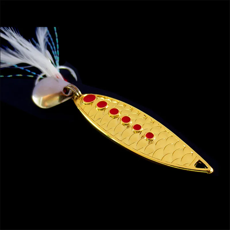 Scale Leech Fishing Metal Spoon Artificial Bait Hard Lure Saltwater