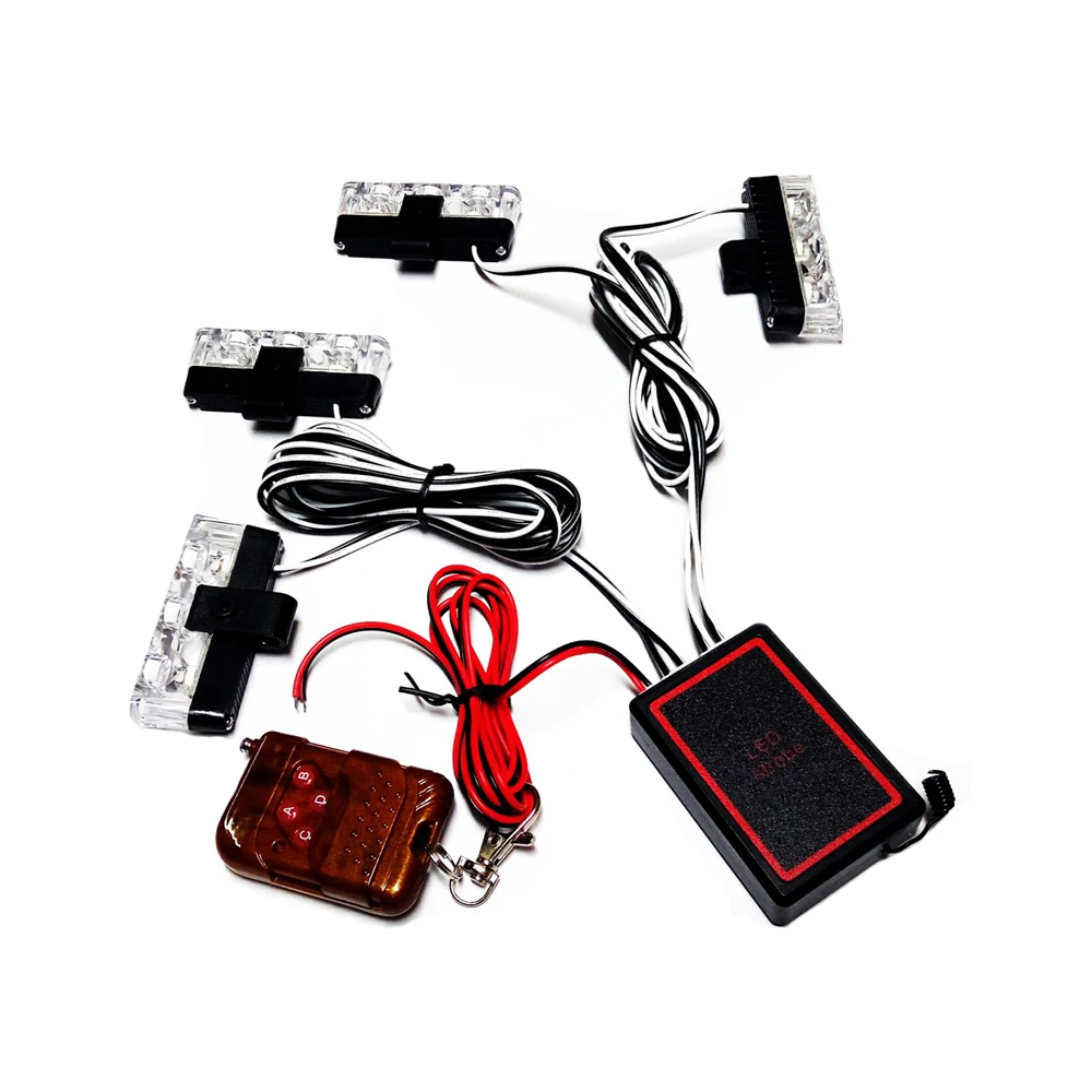 4X3 Wireless Remote 12V Strobe Warning light Car Truck Light Emergency