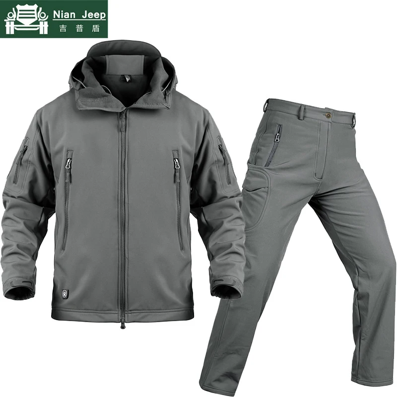 Cazadora 8 6 1 7 9 2 Cáscara Impermeable Combate Nuevo 3 11 Táctico Suave 10 De Camuflaje Militar Ropa Conjuntos Uniforme 12 Caza 4 5 Chaqueta Pantalones HnFO1