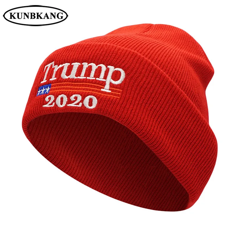 

New Trump 2020 Hat Men Women Winter Knitted Hats Casual Skullies Beanies Keep America Great Bonnet Homme President USA Trump Hat