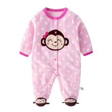 Флисовые детские комбинезоны для девочек с принтом «обезьяна» и «любовь», детский комбинезон, детские комбинезоны, Одежда для новорожденных, размер 3-12 месяцев