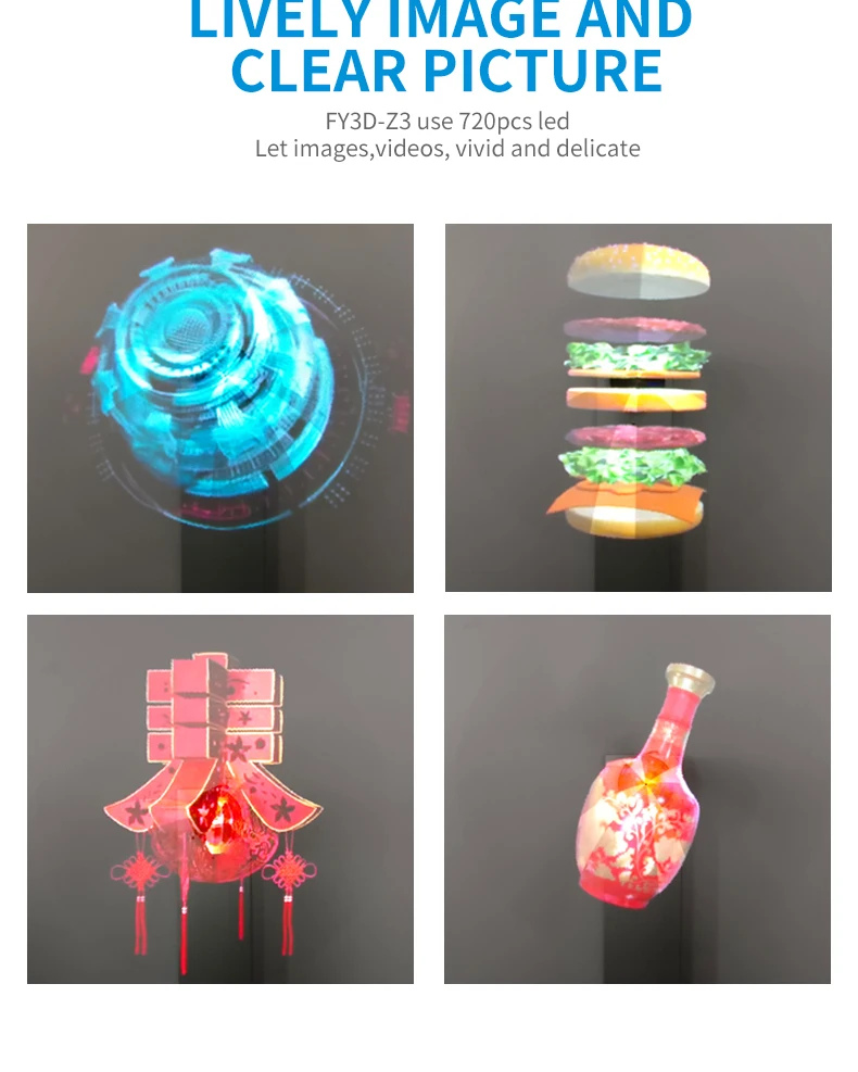 Z3 advertising small fans Hologram display 3D LED fan light