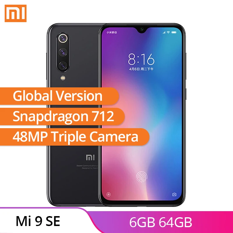 

Local Delivery Global Version Xiaomi Mi 9 Mi9 SE 6GB 64GB Snapdragon 712 Octa Core AMOLED FHD+ 48MP Triple Camera NFC Smartphone