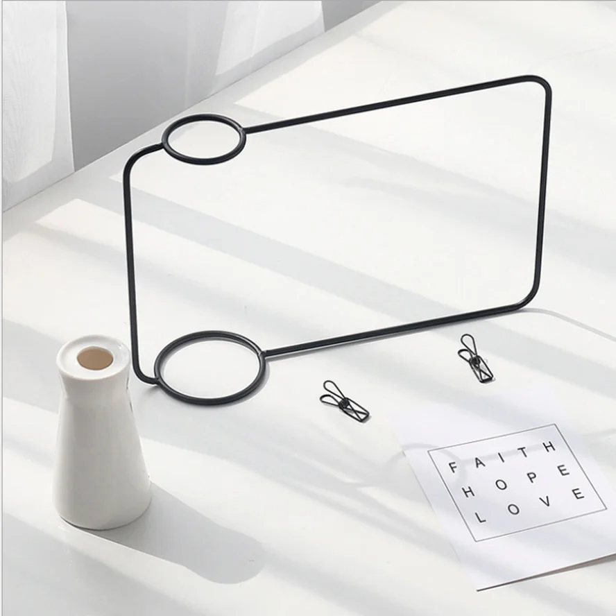 Creative Iron Line Flower Pot Plant Vase Stand Postcard Clip Holder Ceramic Vase For Flowers Vase For Wedding Decoration 5