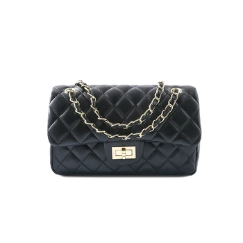 

2020 New Rhombic Chain Bag Soft Leather Small Square Bag Fashion Net Red Small Black Bag Shoulder Messenger Bag