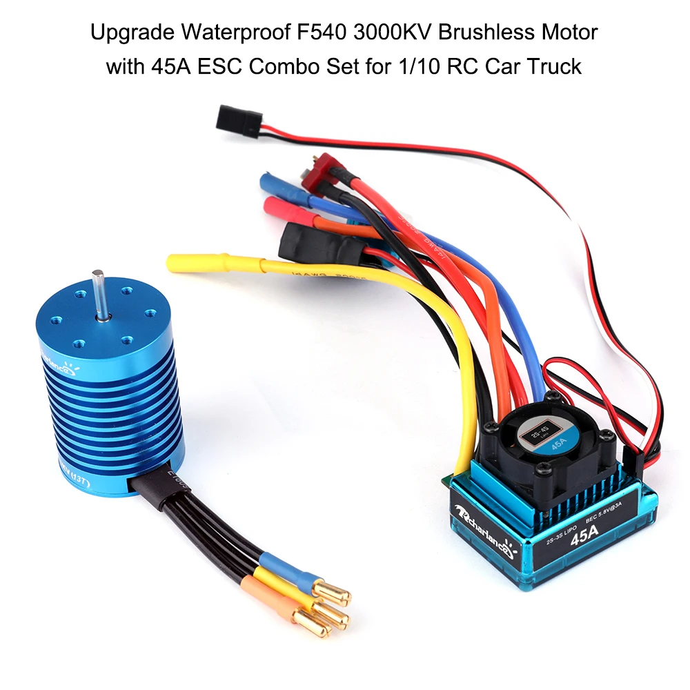 Бессенсорный бесщеточный двигатель F540 3000KV 4370KV и 45A электронный регулятор