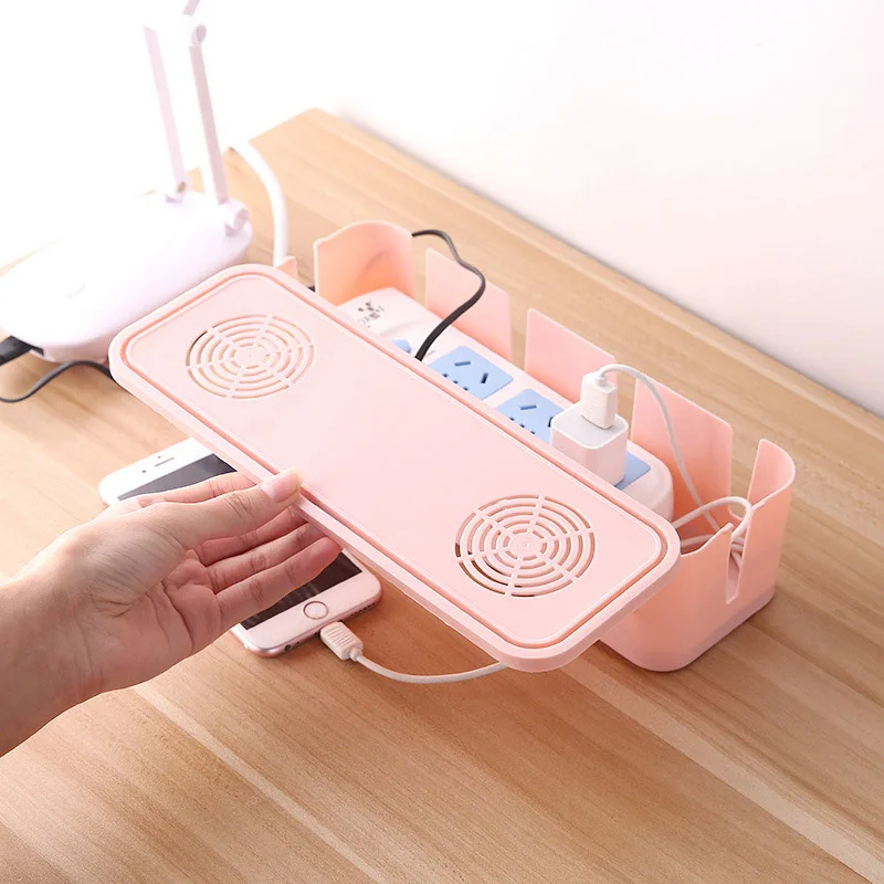 1pc Plastic Power Strip Cord Socket Storage Box Electric Wire Storage Organizer Cable Collect Cases Power Strip Cord Storage Box