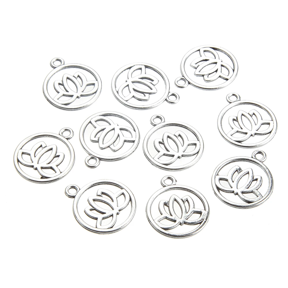 

10pcs Charms lotus flower 24*20mm Antique Making pendant fit Vintage DIY Zinc alloy bracelet necklace Accessories