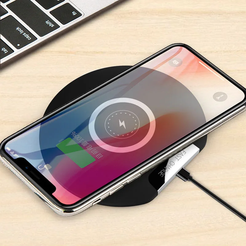 Qi 10 Вт Быстрая зарядка беспроводное зарядное устройство для iPhone 8 X XS мобильный