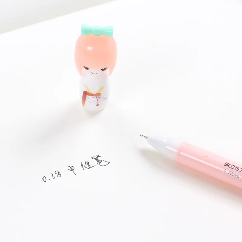 2 шт./партия, милая японская кукла, мультипликационная гелевая ручка, 0,38 мм, черные чернила, ручка для подписи, школьные, офисные, канцелярские принадлежности, подарок