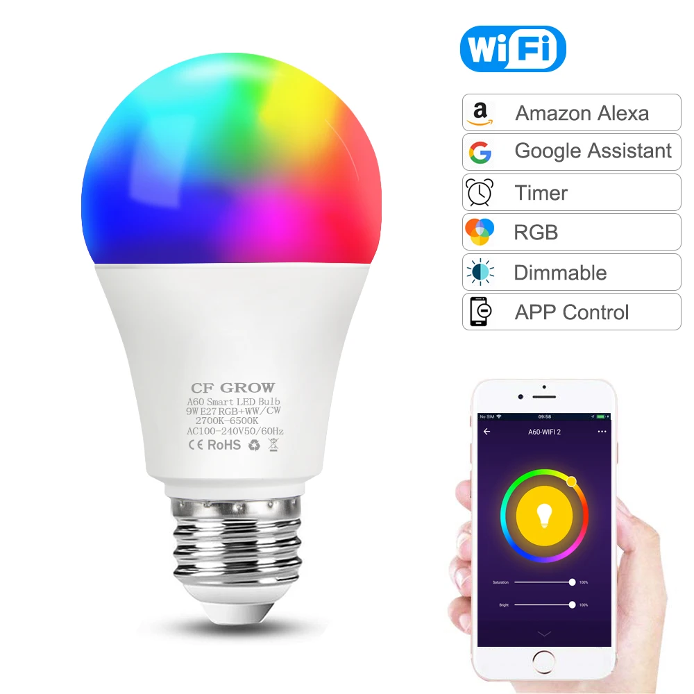 

WiFi Smart Light LED Bulb E27 8W 9W 10W 12W A60 PIR Motion Sensor LED Night Bulb Lamp For Home Hallway Garden Lighting 220V