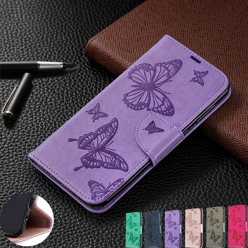 

A7 A6 2018 Phone Case for Samsung Galaxy A7 A6 2018 Case Butterfly Embossed PU Leather Cover for Samsung A6 Plus 2018 A750 Case