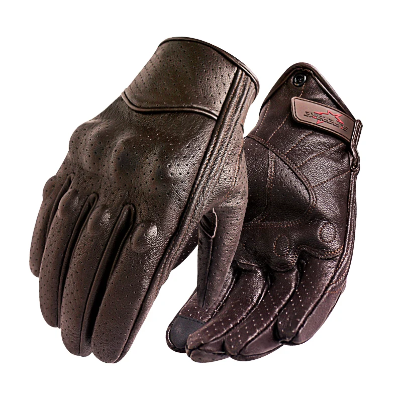Luvas de motocicleta para homens, luvas de couro com toque de tela para bicicleta elétrica|Luvas| - AliExpress