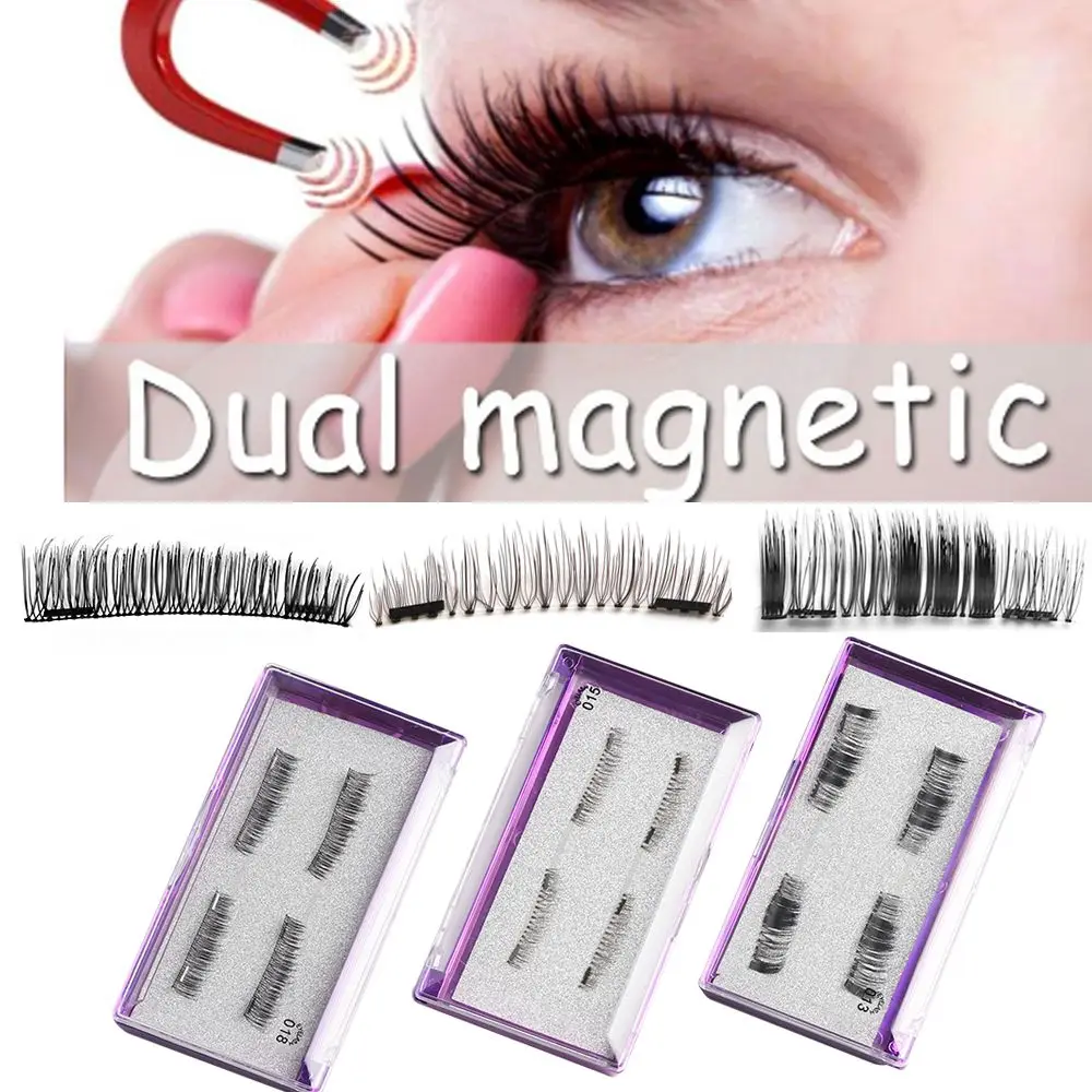 1 Set Good Quality Fiber Silk Double False Eyelashes Sharpened