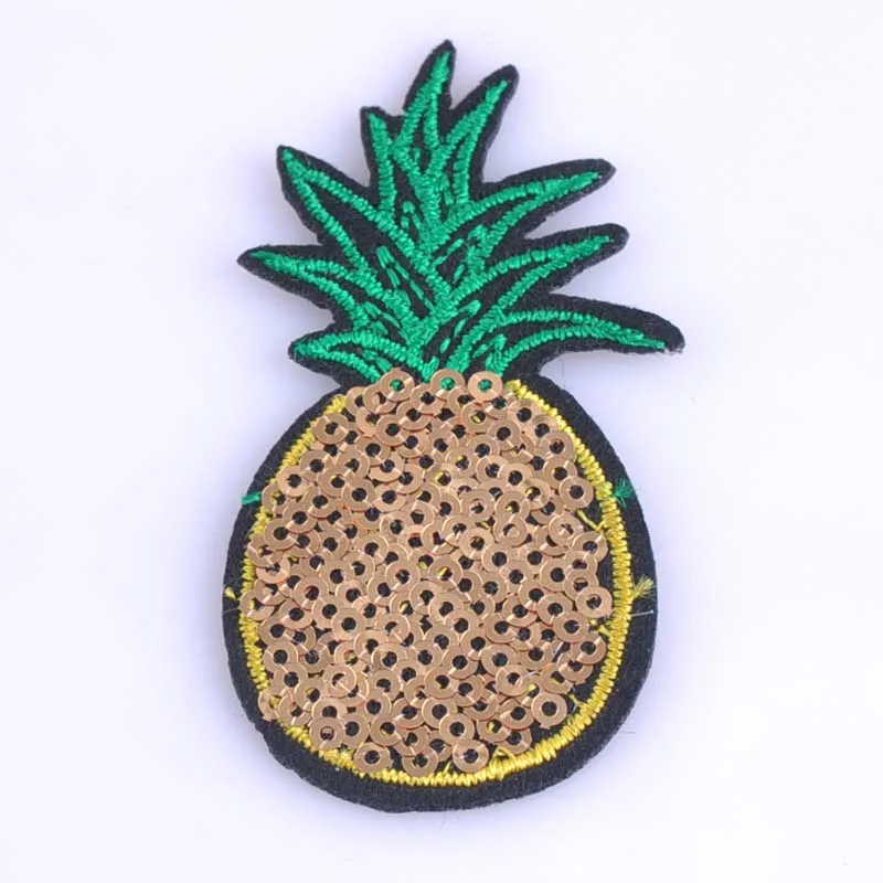 Buy 3pc Sequins Iron On Patch Pineapple Embroidery