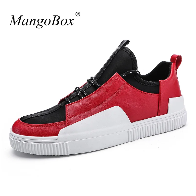 2018 New Arrival Men's Shoes Casual Fashion Popular Men Casual Pu Leather Shoes Red Casual Shoes For Youth Luxury Brand Sneakers