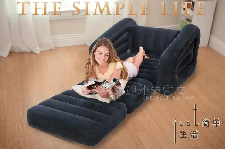 Соединенные Штаты INTEX Делюкс Одноместный Lnflatable диван-кровать складной диван ленивый диван-кровать - Цвет: Черный