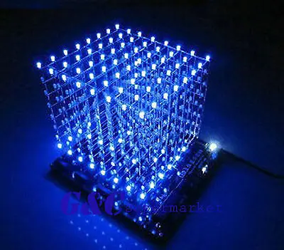 3D LightSquared DIY Kit 8x8x8 3 мм светодиодный куб Blue Ray светодиодный