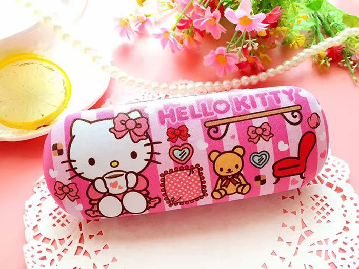 Новая мода мультфильм кошка hello kitty кожа Студенческая девушка близорукий Чехол для очков Леди Портативный Прекрасный Футляр для очков подарок на день рождения