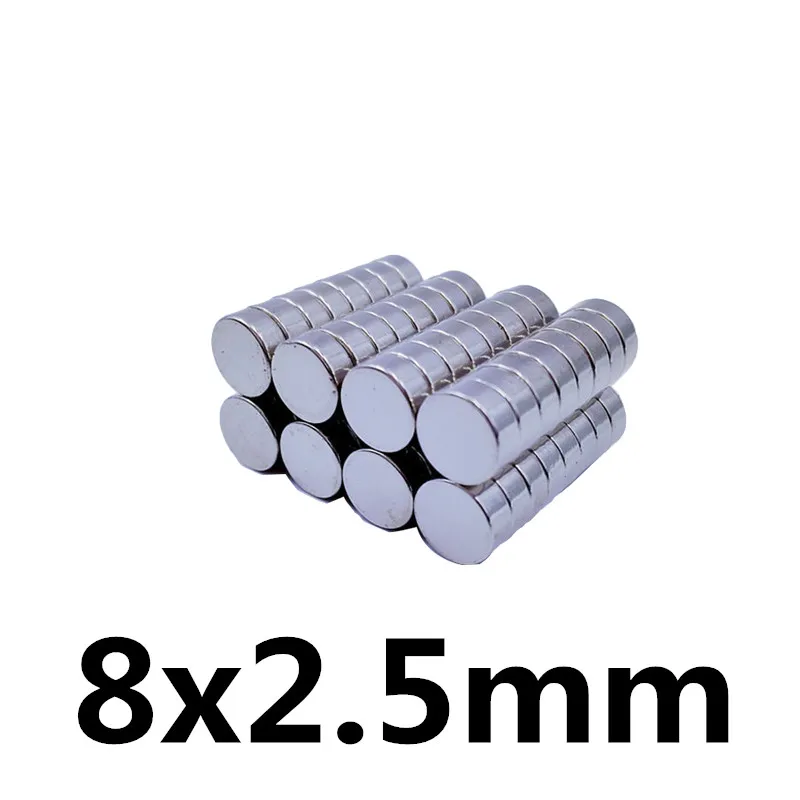 

50pcs N35 Dia 8x2.5 mm hot round magnet Strong magnets Rare Earth Neodymium Magnet 8x2.5mm wholesale 8*2.5 mm