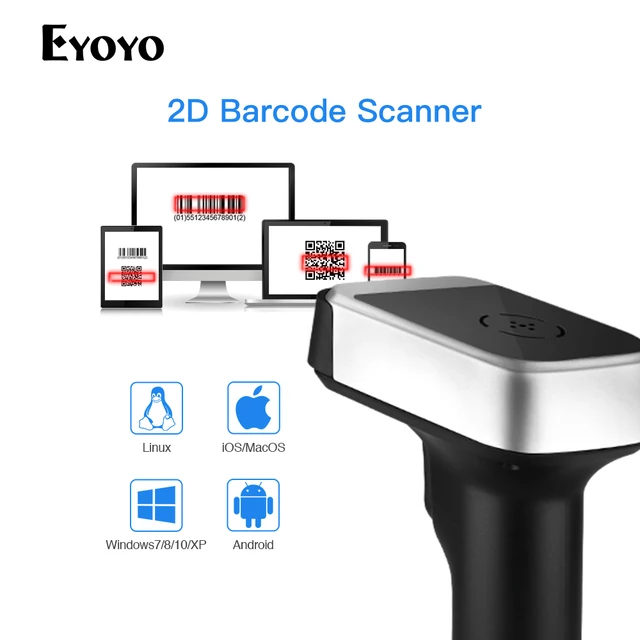 Special Price Eyoyo 2D QR Wireless Barcode Scanner Handheld Barcode Reader for PDF417 Data Matrix UPC Compatible IOS Windows Special Price Eyoyo 2D QR Wireless Barcode Scanner Handheld Barcode Reader for PDF417 Data Matrix UPC Compatible IOS Windows