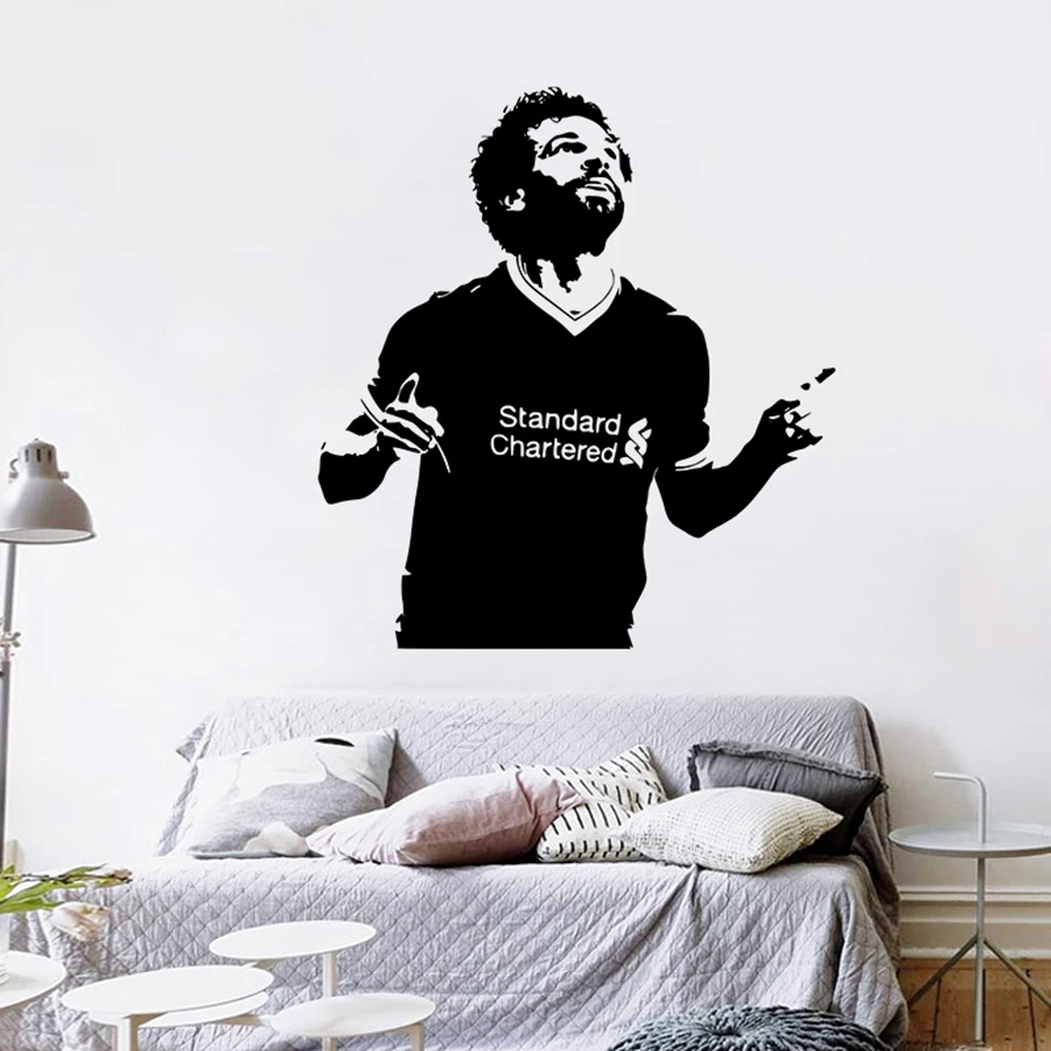 

Mohamed Salah Footballer Soccer Wall Art Vinyl decal Sticker Wall Stickers For Teens House Decoration Rooms B349