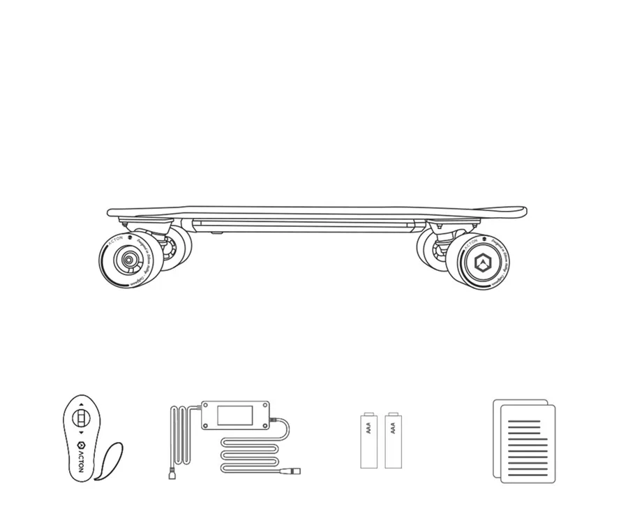 Xiaomi ACTON умный беспроводной пульт дистанционного управления электрический скейтборд светодиодный свет 12 км выносливость 100~ 240 В для 16 до 50 лет