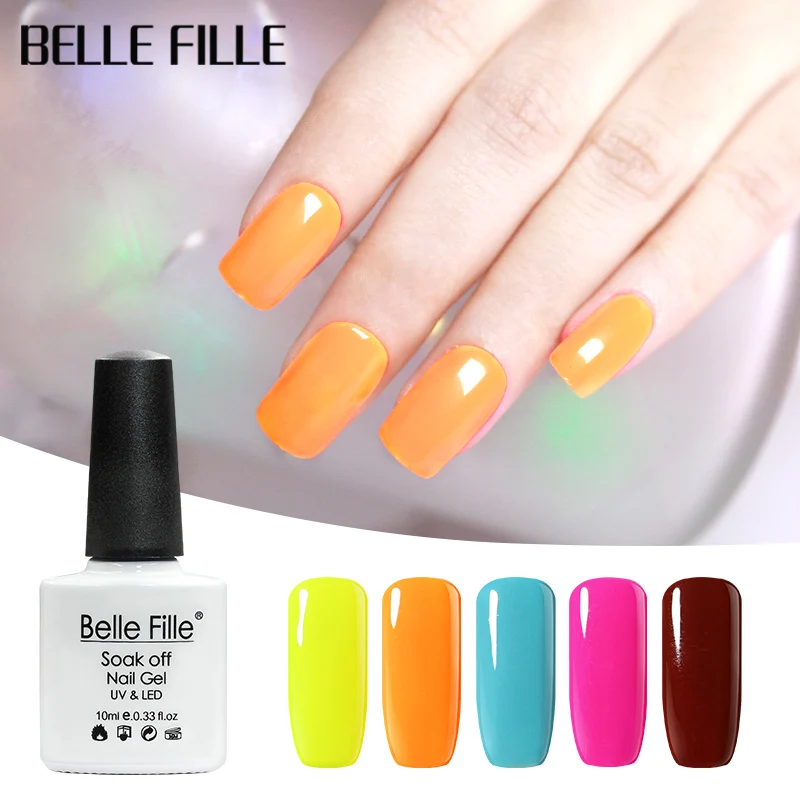 Belle Fille UV Soak Of Gel Nail Polish Lacquer Manicure Varnish Neon Art 10ML Vernis Semi Permanent | Красота и здоровье
