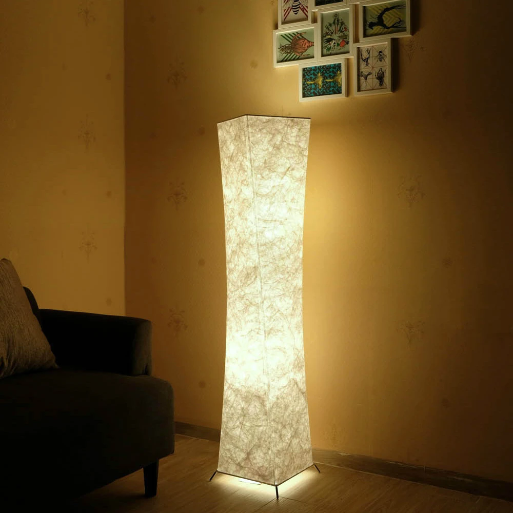 

Antikue LED Floor Lamp Softlighting Nordic Minimalist Design Fabric Shade torso standing lamps
