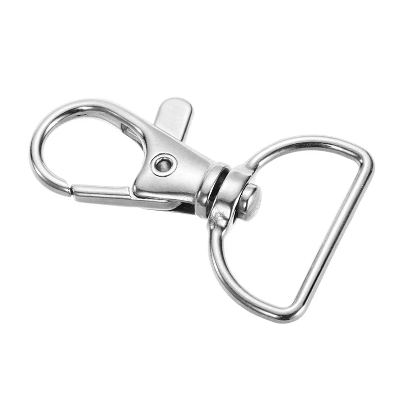 20 piezas plata Metal clásico Diy encanto corchete de langosta giratoria Clips ganchos clave Llavero anillo dividido Llavero