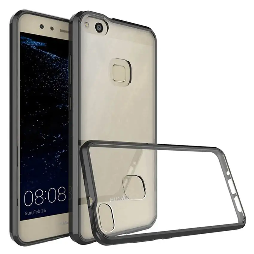

Soft TPU Frame + Transparent Hard PC Back Cover For Huawei P10 Lite Hybrid Shockproof Crystal Clear Case For Huawei P10 Capa