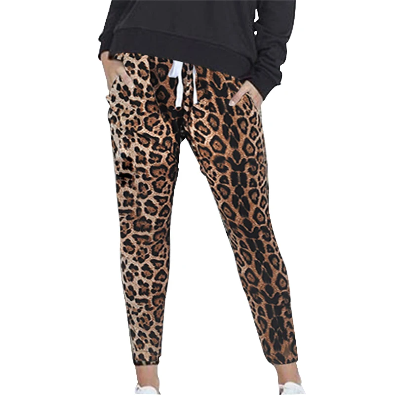 

Leopard Casual Long Harem Pants Women Autumn Winter Print Sports Pants Female Fashion 2018 Drawstring Trousers Baggy Sweatpants
